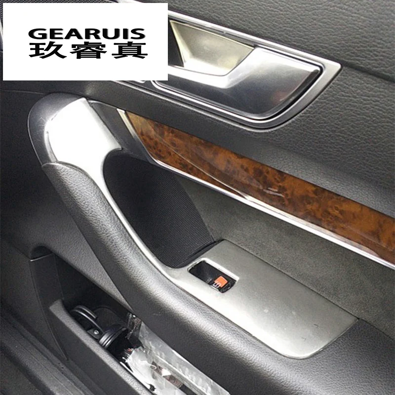 Car styling door armrest panel cover Stickers trim for Audi A6 C5 C6 window glass lift button frame decal strip Auto Accessories