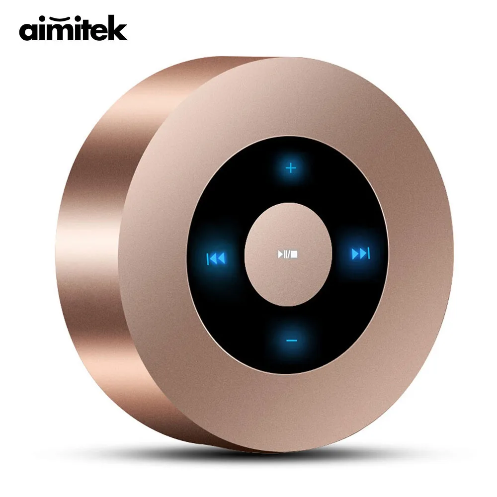 Aimitek A8 Mini Wireless Bluetooth Speaker Portable Touch Screen Stereo Subwoofer MP3 Player with Microphone TF Card Slot AUX-in