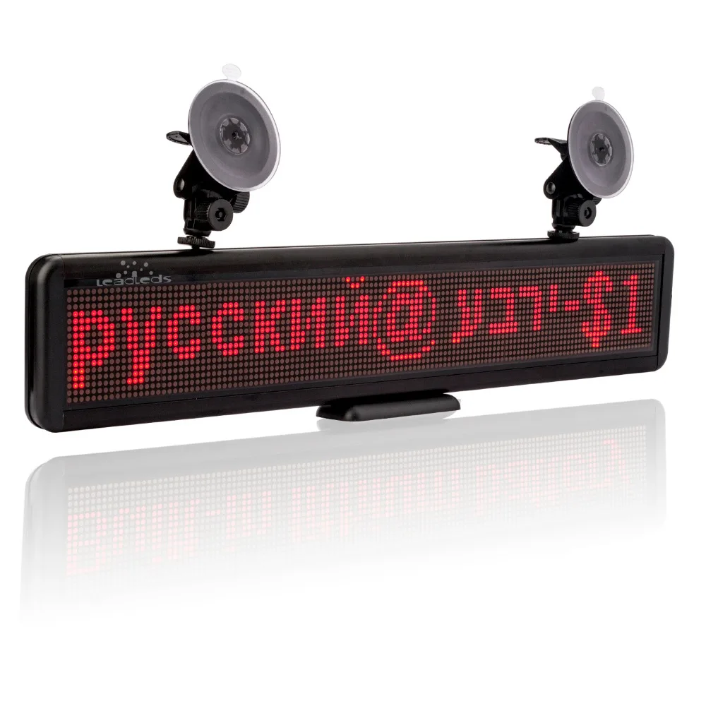 LED Sign Scrolling Publicidade Message Display Board, programável, recarregável, built-in bateria, Taxi Car Sign, 12V