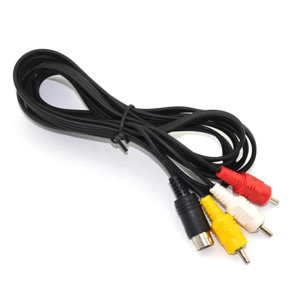 FZQWEG 1.8M 9 Pin For Sega Genesis 2 3 Audio Video AV Cable Cord RCA Cable for Mega Drive MD 2 3