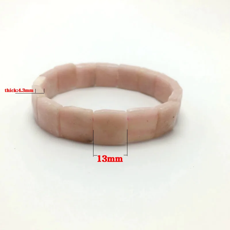 New Fashion Jewelry Onyx Agates Pink Opal Gem Stone Beads Stretch Bracelet 7 Inches Charm jewelry