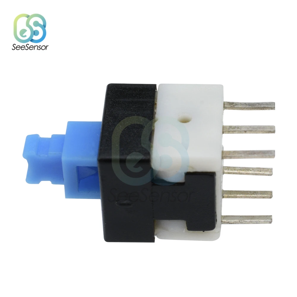 10pcs quadrato 8x8mm 6 Pin DPDT Mini pulsante interruttore autobloccante interruttore multimetro G64 8*8mm