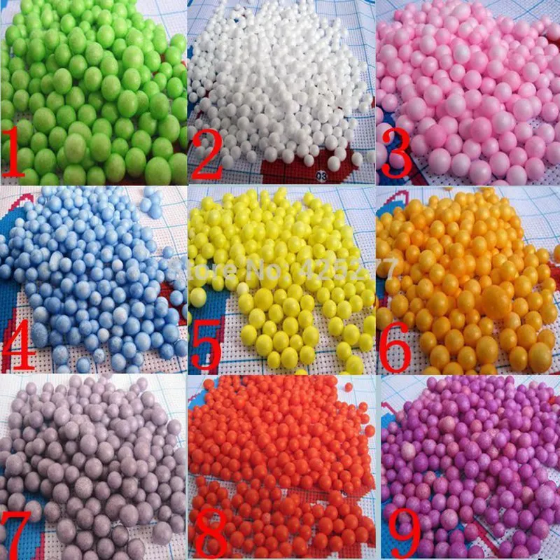 Multi-color Foam Balls, Polystyrene Foam Filling Ball, DIY Bubble Ball, Wedding Decoration, Christmas Party, 2-4mm, 5-10mm