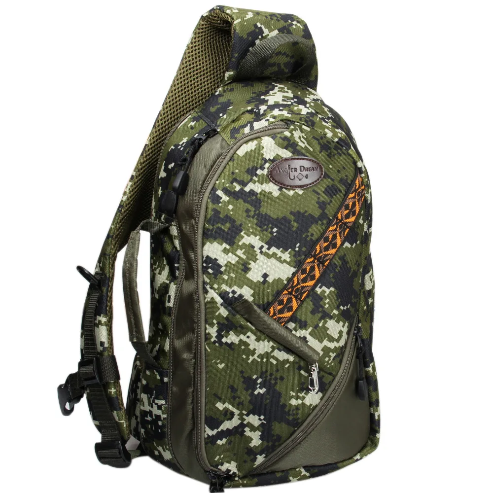 

ANGLER DREAM Camo Fishing Sling Pack Adjustable Size Fly Fishing Accessories Tackle Bag Outdoor Sports Sling Fly Fishing Bag