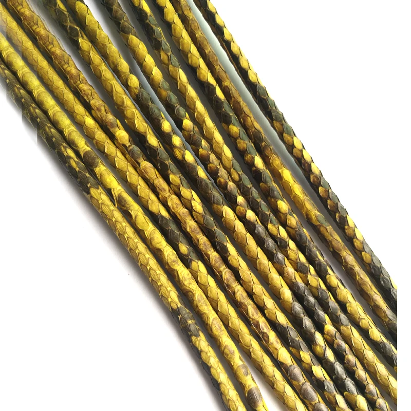 BC Fashion 5MM Glossy Red Python Skin Cords High End Luxury Genuine Leather Cord Customize High Class diy Jewelry bracelet