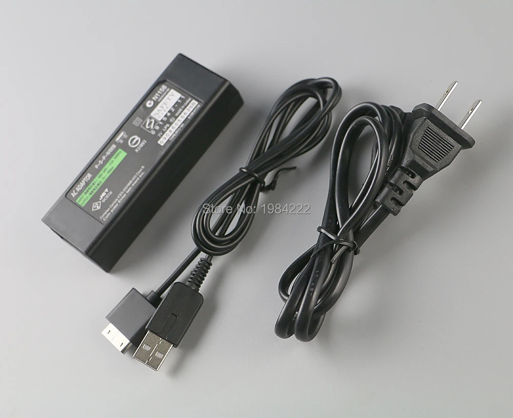 10 unids/lote UE enchufe y enchufe de EE. UU. cargador fuente de alimentación adaptador de CA para PlayStation portátil PSP Go pspgo Cable de carga Cable de datos