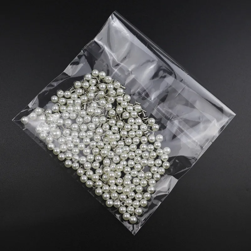 200PC 6MM imitacja perłowe nity DIY dodatki do odzieży Pearl nit kolce na kapelusz z materiału torba rzemieślnicze dekoracje nity i perły zestaw