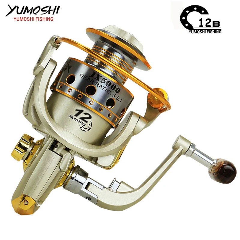 Hot wheels fish spinning reel 5.5:1 12Ball Bearing carretilhas de pescaria molinete fishing accessories 1000-7000series