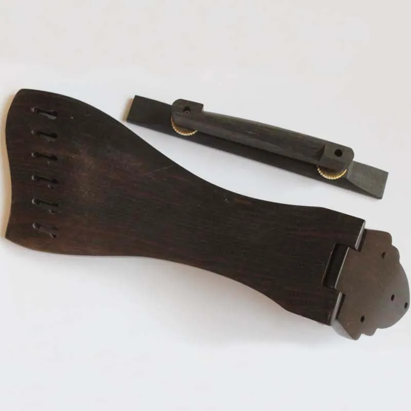 Solid ebony tailpiece with bridge for 6 string guitar