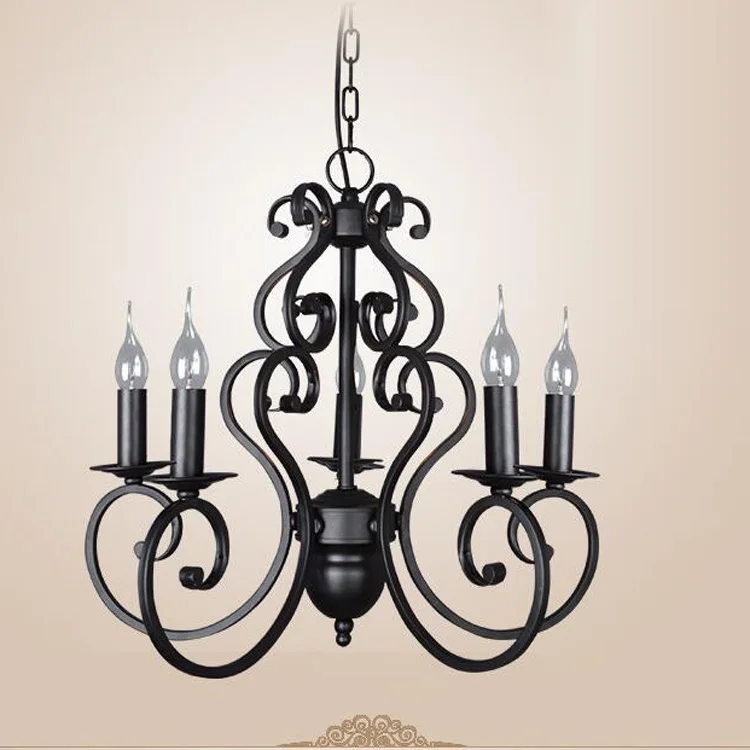 Imagem -03 - Vela de Ferro Vintage E14 Estilo Preto Luminária de Iluminação Candelabro Nórdico Vela Ferro Forjado Iluminação