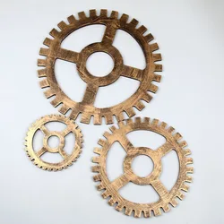 1PC 3D Creative Wooden Hanging Wall Gear Home Decor Living Room Steampunk Gears Cogs Geometric Machine Vinyl Decal JL 292