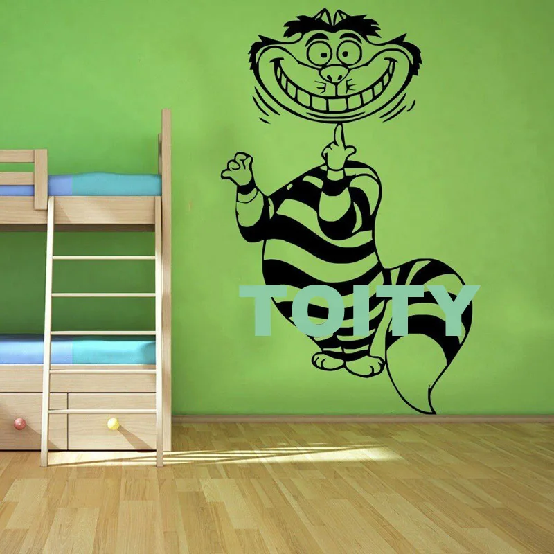 Alice In Wonderland Wall Sticker Tea Time Vinyl Decal Rabbit Mad Hatter Decor Cheshire Cat Poster Nursery Mural image 5