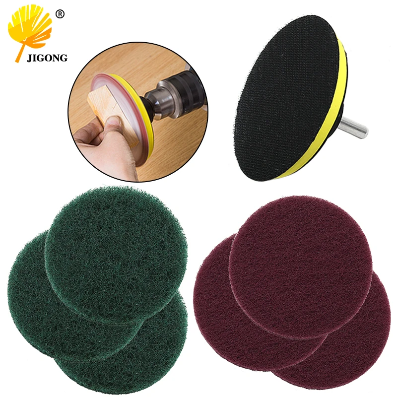 8pcs /set 4 inch Self-adhesive disc & drill rod For Car paint Care polishing pad 100mm + 8mm rod