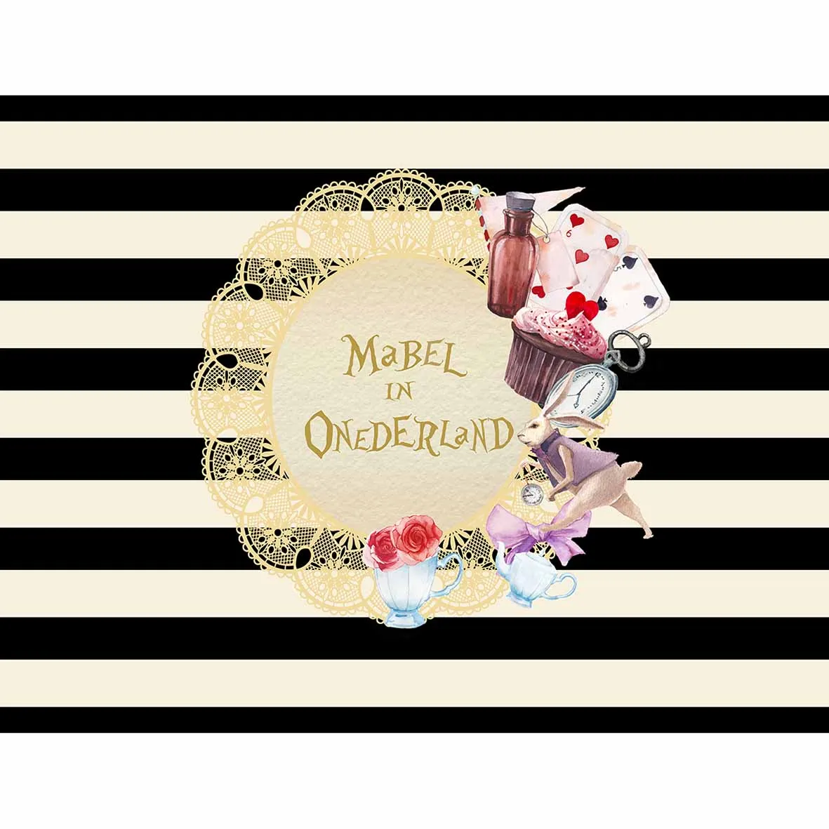 Allenjoy new arrivals photography background black white Stripes lace gold texture Wonderland birthday photo studio high quality