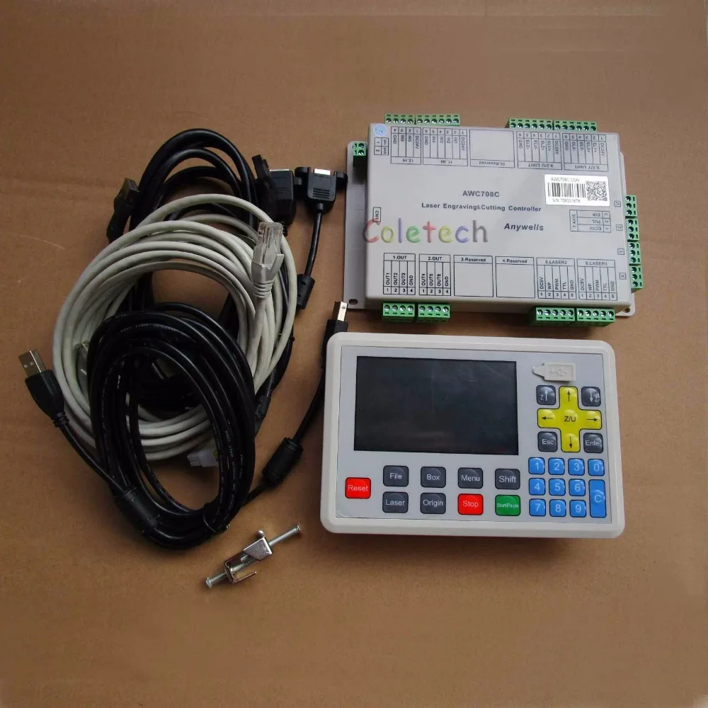 DSP CO2 Laser Cutter Engraver LCD Motion Controller System AWC708Plus newest