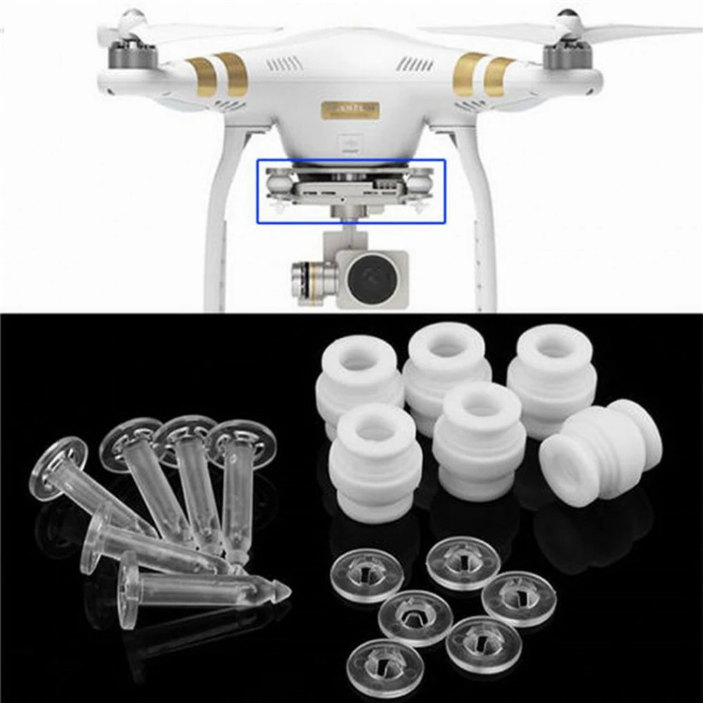 Bolas de goma antivibración para Dron, Kit de pasadores anticaída para DJI Phantom 3, FPV estándar avanzado