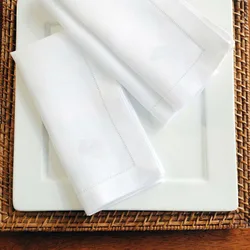 12 Pieces White Napkins Hemstitched Cocktail Napkin For Party Wedding Table Cloth Linen Napkins Fabric Cotton Dinner Napkin