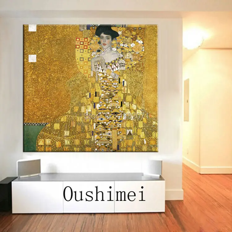 Superb Skilled Painter Team 100%Hand-painted Reproduction Gustav Klimt Portrait of Adele Bloch-Bauer Oil Painting On Canvas