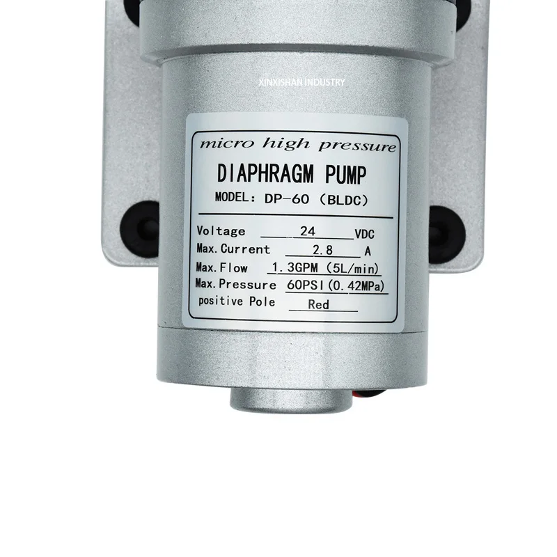 Brushless High Pressure Water Pump DP-60(BLDC) 12/24V DC 5L/min (1.3GPM) Self-priming diaphragm pump Auto-pressure switch