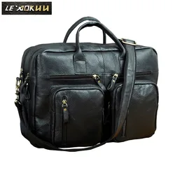 Männer Leder Antike Design Business Reise Aktentasche Laptop Tasche Schwarz Mode Attache Messenger Tasche Tote Portfolio Männlichen k1013b