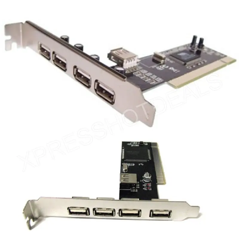 New USB 2.0 5 PORT (4+1) PCI HUB CARD HIGH SPEED ADAPTER 480MB for PC Windows