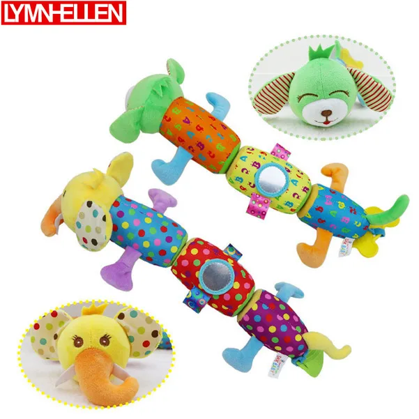 40cm Deformable Plush Doll Infant Multi-function Rotating Toy Rolling Musical Animal Worms Letters Early Learning