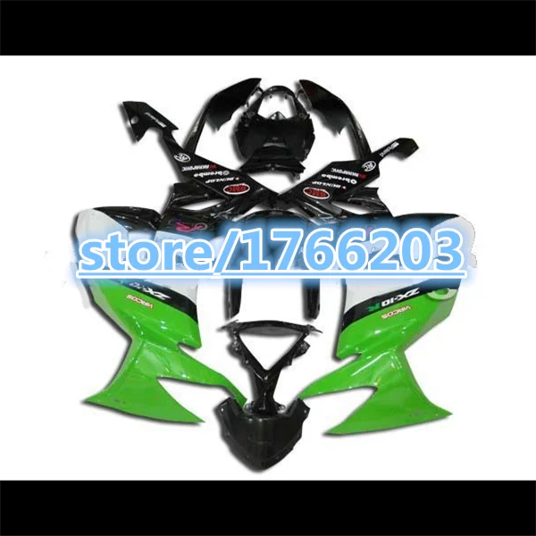 

GREEN black Fairings kits For KAWASAKI NINJA ZX10R ZX-10R 08 09 10 ZX-10R 2008 2009 2010 ZX10R 08-10 ABS kits Ning