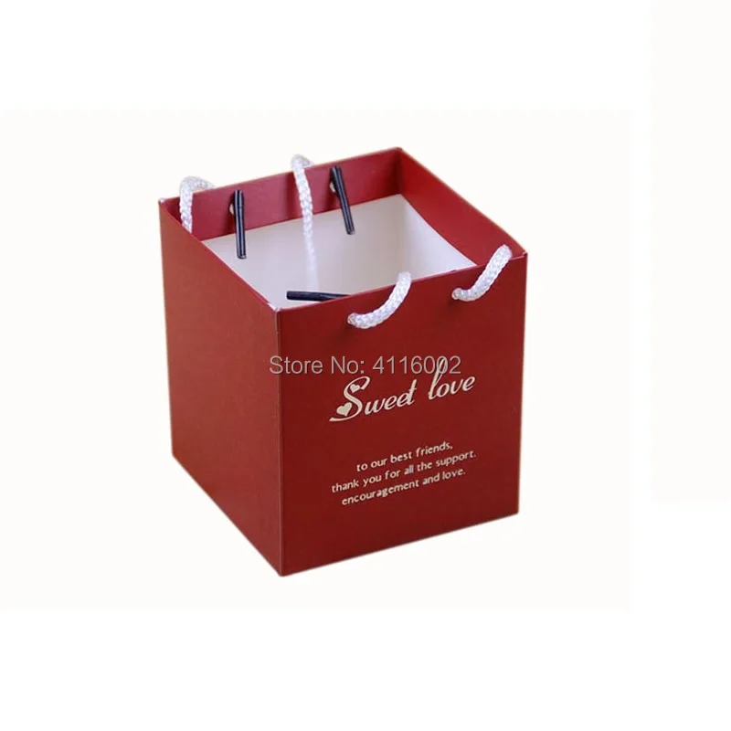 500pcs Sweet Love Paper Chocolate Bag Wedding Favors Candy Boxes Makeups Hand Bags Wedding Party Supplies Gift Bag