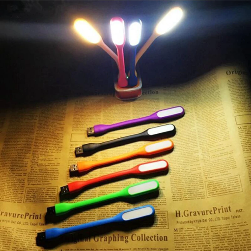 Customize Logo Night Lights Ultra Bright Flexible Mini USB Led Lamp for Laptop Notebook PC Computer Portable Lamp Battery Power