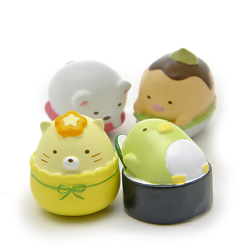 4pcs/lot San-X Corner Bio Sumikko Gurashi Figures Toys PVC Delicious Food Action Figure Model Toy Gift Home Decor