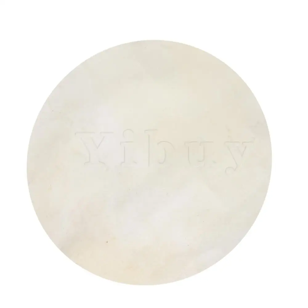 Yibuy 35cm Beige Diameter Goat Skin Head Goatskin Round for Bongo Shaman Drums 10inch African Tambourine