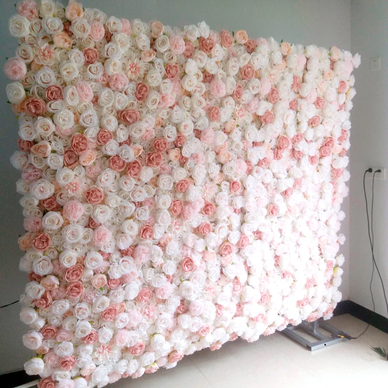 

SPR Custom 3D Pink Flowerwall Wedding Artificial Silk Rose Flower Wall Panel Backdrop Artificial Flowers Decorative Flowers For