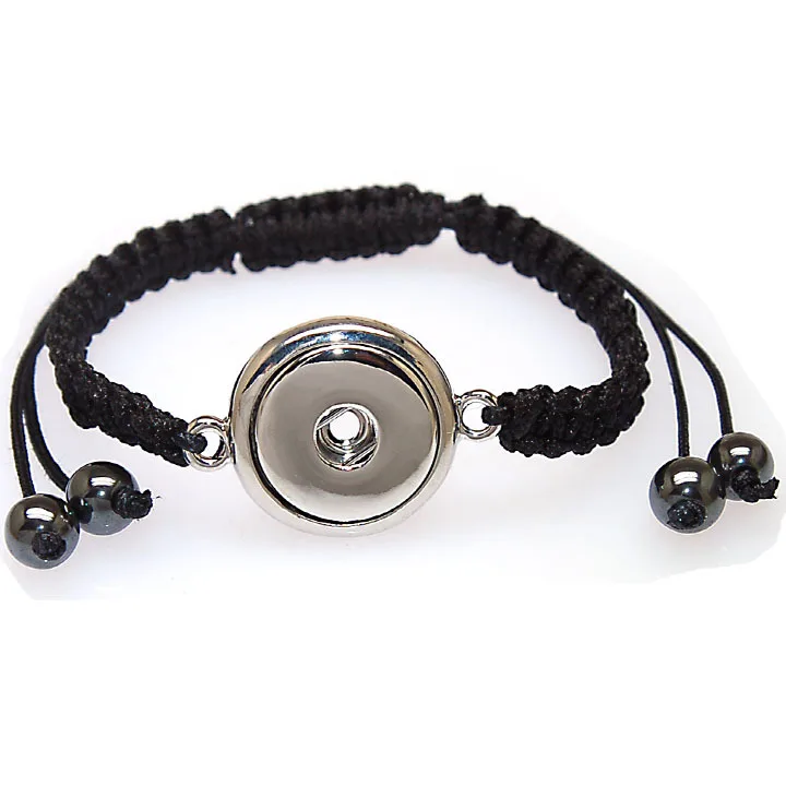 Wholesale Natural Stone Hematite Beads Charm Bracelet Wrap Adjustable Button Braided Rope Bracelets For Women Gift