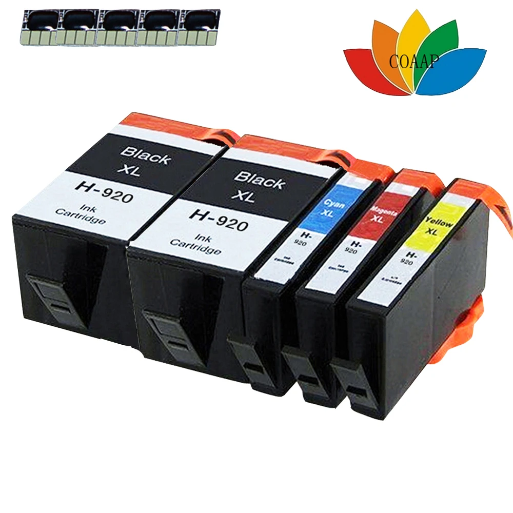 5 Pack Compatible Ink Cartridge for HP 920XL BK C M Y for hp920 Officejet 6500 6500se Wide Wireless All-In-One Printer