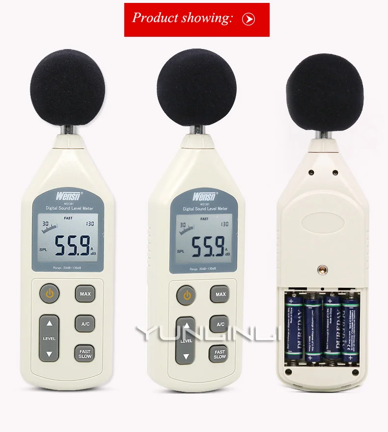 Noise Measuring Instrument db Meter 30~130dB Mini Audio Sound Level Meter Decibel Monitor with Memory Extend WS1361C