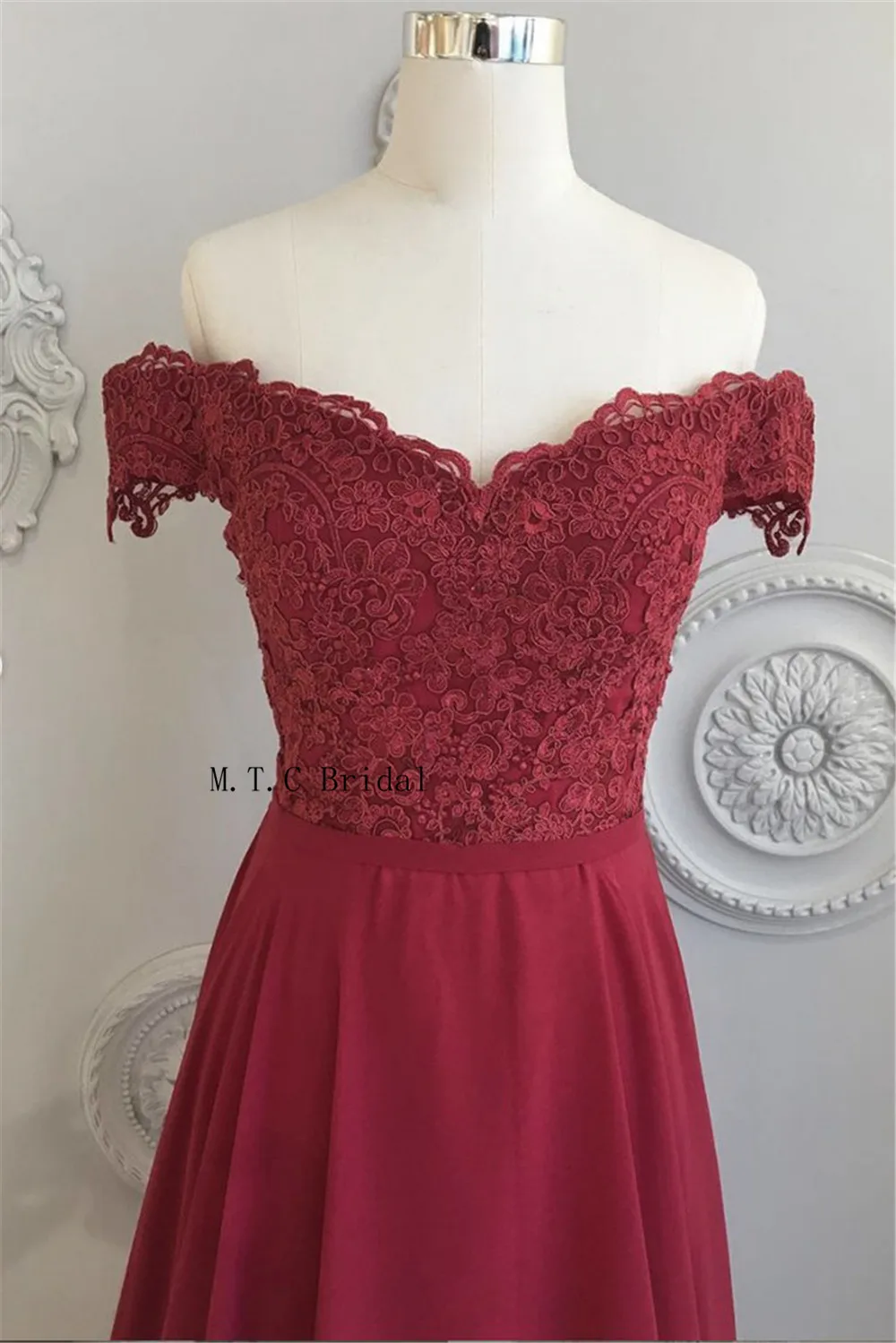 Burgund Lange Abendkleid 2019 Spitze Top EINE Linie Bodenlangen Einfache Prom Kleider Günstige Heißer Verkauf Hochzeit Party Kleider