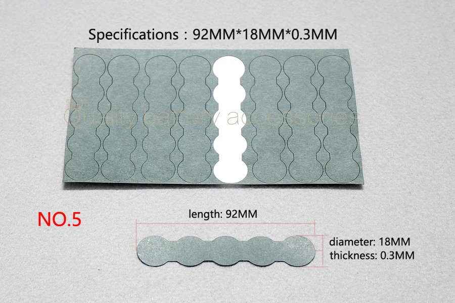 Paquete de batería de litio 18650 de 4 Union, almohadillas de aislamiento negativo, almohadilla de aislamiento de papel de barley de cabeza plana sólida, serie 6 y