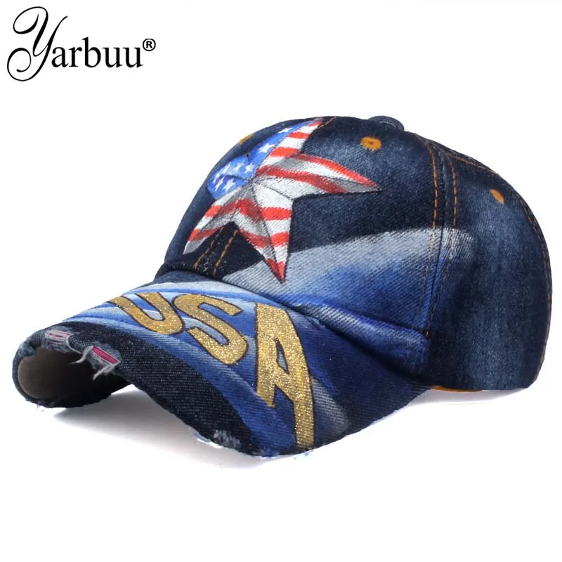 [YARBUU]2017 new fashion star USD Painting Baseball Cap for men women Adjustable solid colour Casual Snapback hat cap