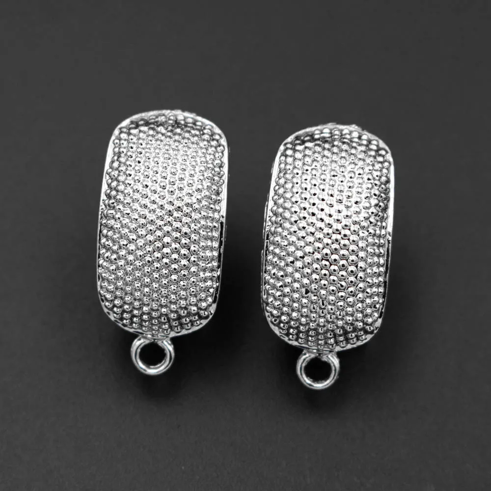 10pair Stud Clip Earrings Post with Loop Connectors Rectangle African Nigerian Chile Women Wedding Jewelry Accessories DIY