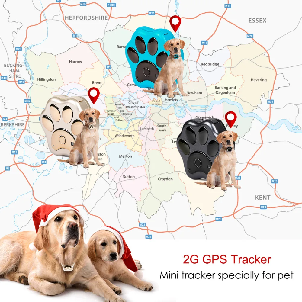 Pet GPS Tracker RF-V30 Dog Positioning Locator WIFI Anti-lost Geo-fence Real Time Waterproof IP66 Lifetime Free Web APP Tracking