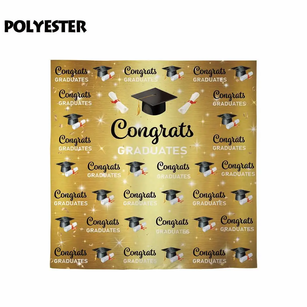 خلفيات Funnytree للتصوير الفوتوغرافي استوديو حفلة التخرج التوقيع الذهبي الجدار تألق البكالوريوس قبعات خلفية كشك الصور