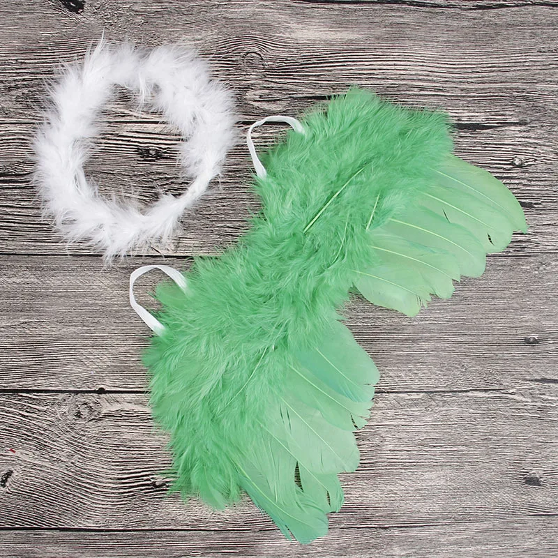 2pcs/set Lovely Newborn Angel Feather Wings With Baby Girl Feather Headband Hair Accessories For Newborns Photography Props