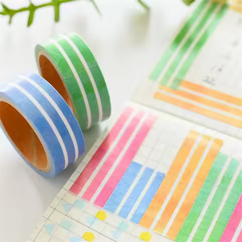 4 Rolls/lot Japanese Washi Masking Tape Set Grid Stripe Dot Paper Masking Tapes Washi Tape DIY Scrapbooking Sticker