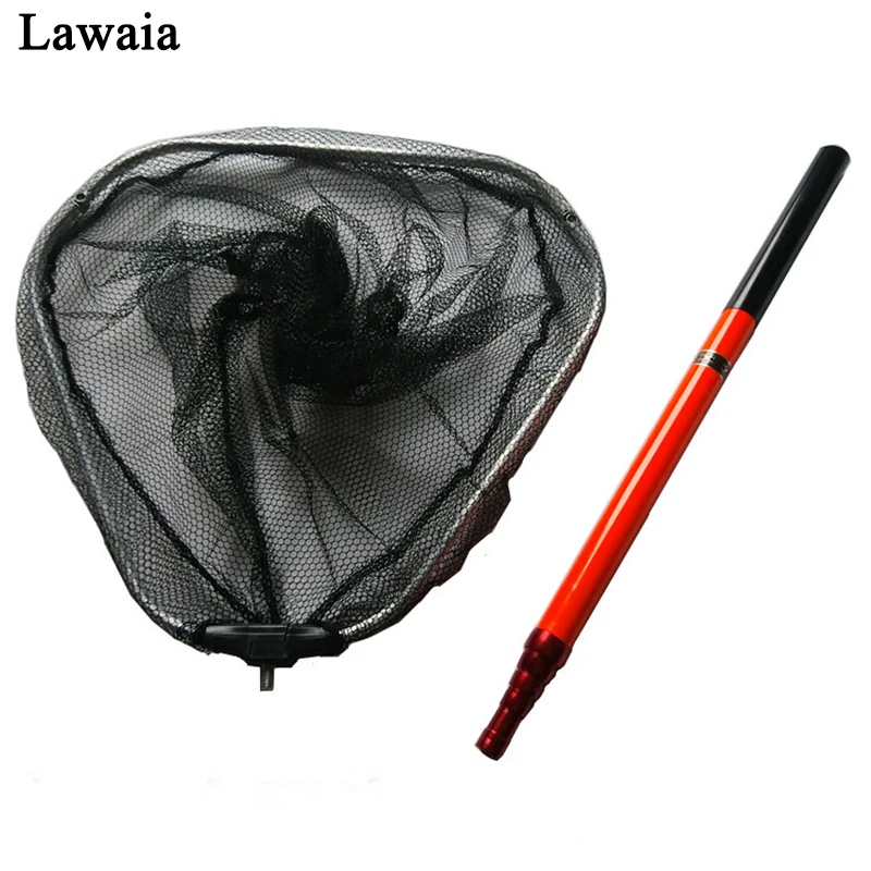 

Lawaia Folding Fishing Hand Net Carbon Short Section Netting Rod Triangle Aluminum Alloy Net Ring 2.1M 2.4M Fishing Casting Nets