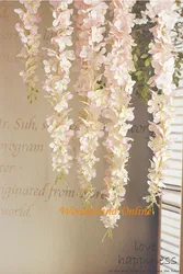 100PCS Artificial Hydrangea Wisteria Flower For DIY Simulation Wedding Arch Square Rattan Wall Hanging Basket Can Be Extension