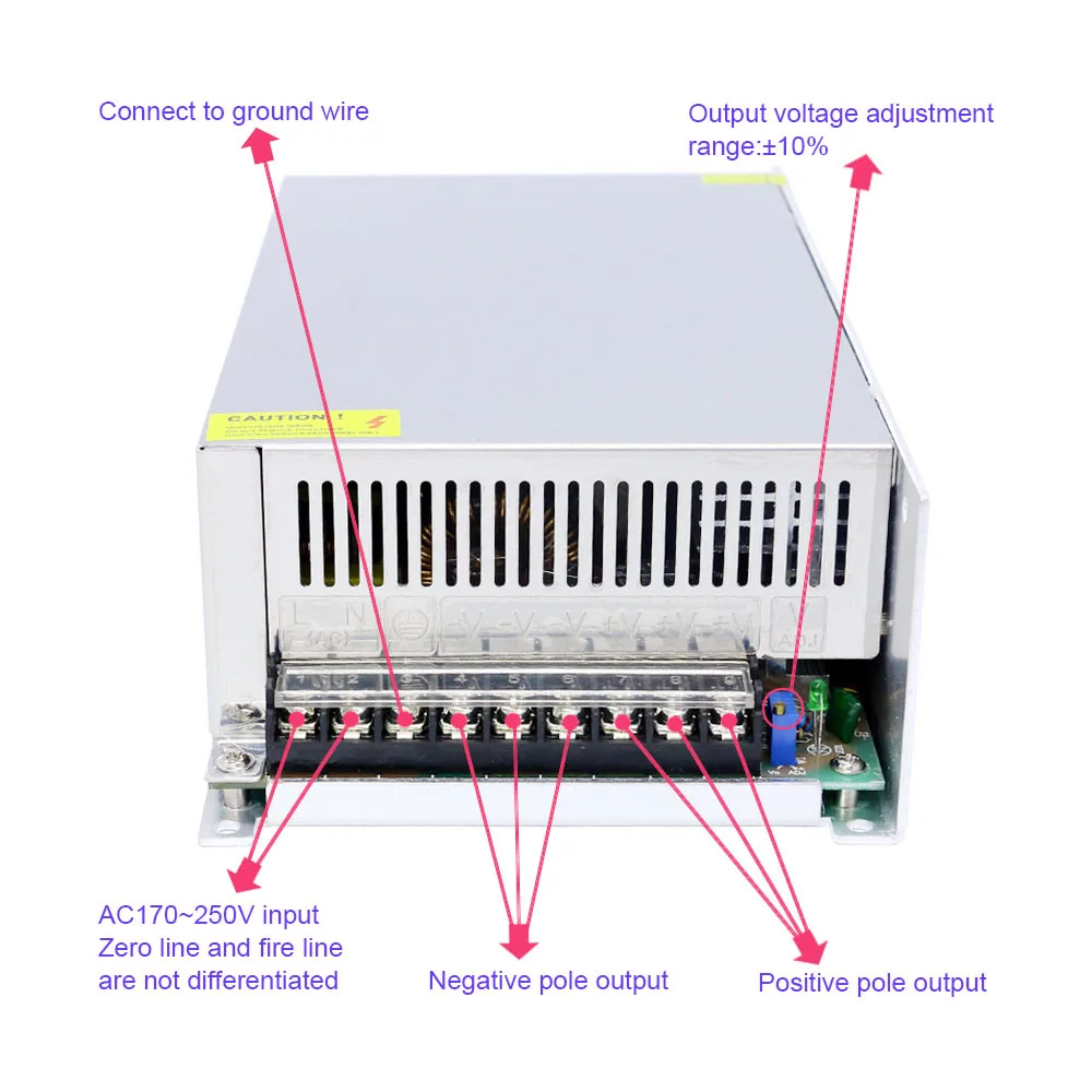 

Professional Enough Power 600W Switch Mode Power Supply 12V 50A for Led Strip