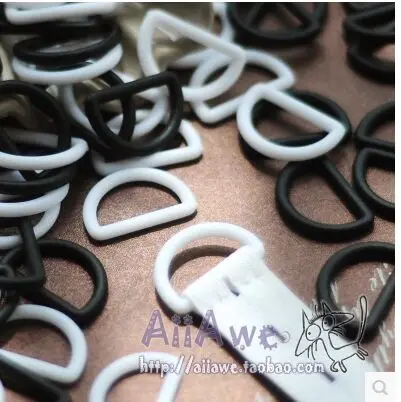 free shipping 50pcs/lot D shape nylon plastic white black buckles trousers 2cm plastic band D buckles diy accessories 774