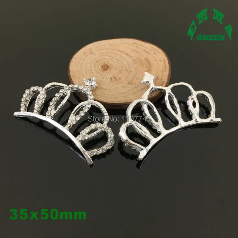 Classical 10 Pieces 35x50mm Flat Back Rhinestone Crystal Crown Embellishments Button For DIY Flower Center Or Craft