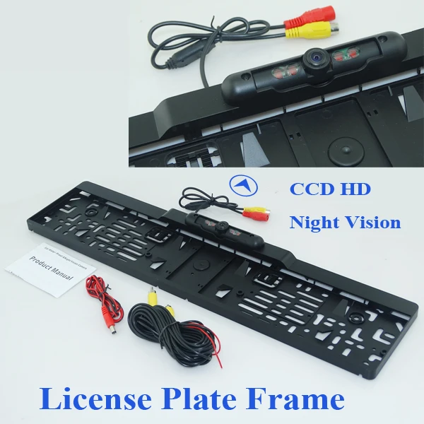 

New arrival EU Car License Plate Frame camera car reserve reversing camera bring ir higest night vision 170 degree