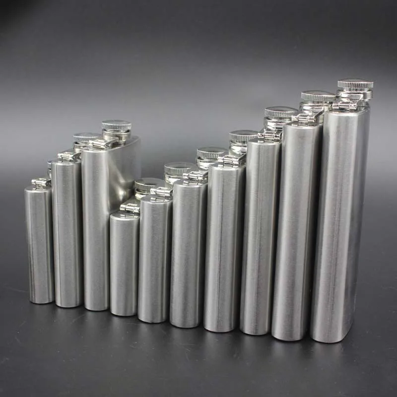 100pcs/lot  Flask  4 oz-8 oz  Stainless Steel Hip Flask Liquor Whisky Alcohol Cap Funnel Drinkware Bottle ZA1012